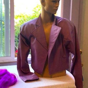 LAVENDER LEATHER VINTAGE JACKET